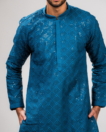 Aarush Azure Embellished Kurta Set