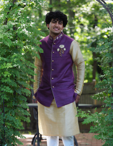 3 piece kurta jacket set