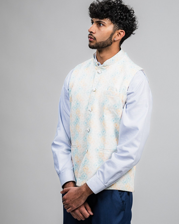 Ishaan Chikankari Nehru Jacket