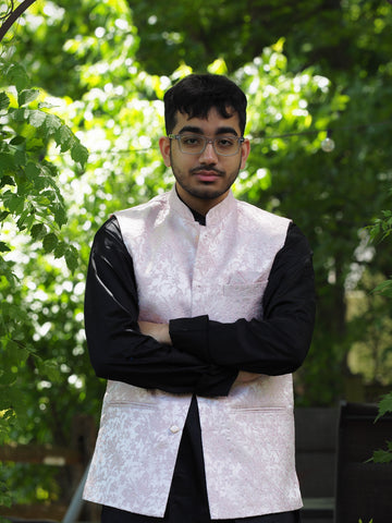 Shimmer Floral Nehru Jacket
