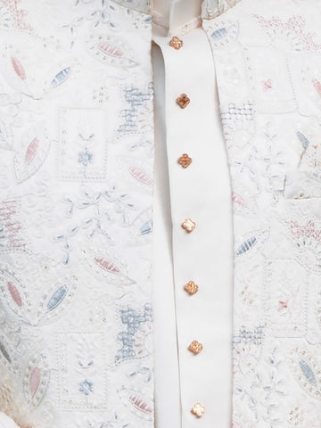 Cream with multicolored paisley Indo-western