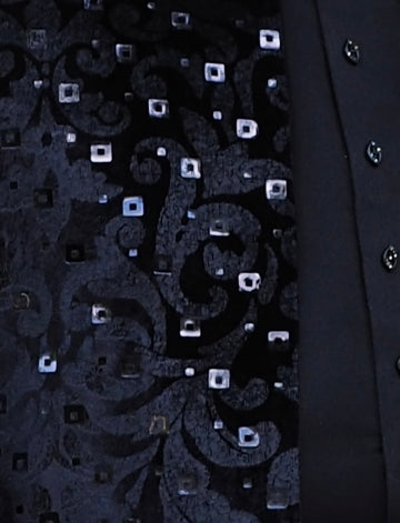 Midnight Black velvet Indo-Western
