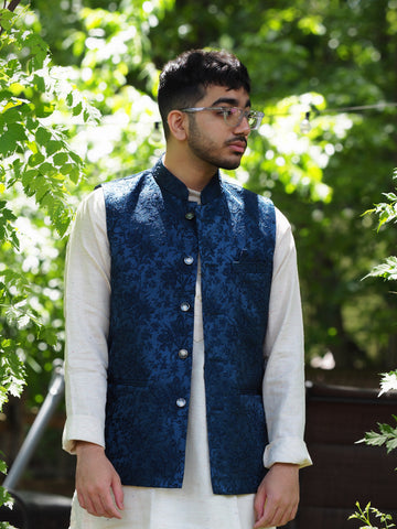 Shimmer Floral Nehru Jacket