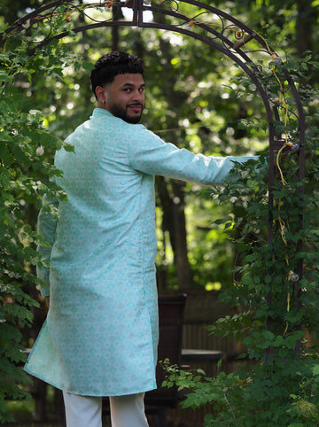 Jacquard weave kurta set