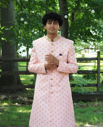 Peach Floral sherwani