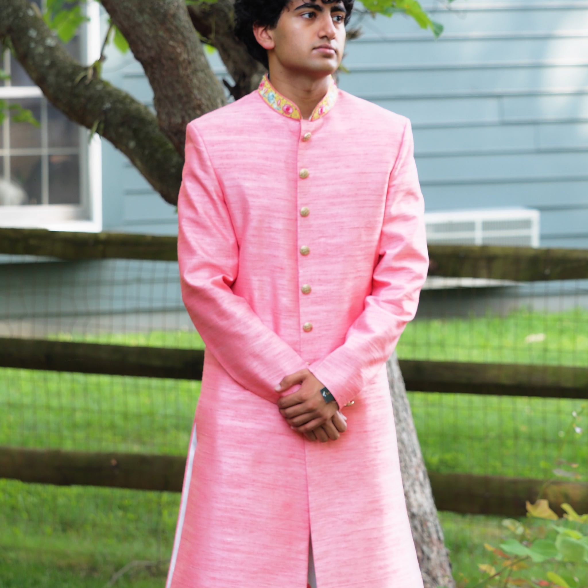 Coral sherwani